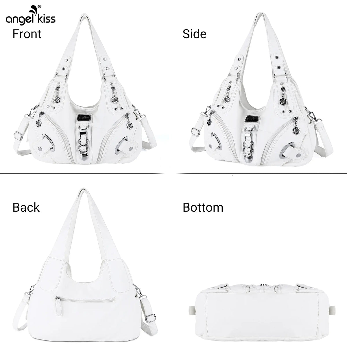 Angel Kiss Vintage PU Leather Crossbody Bag, 14x5x13