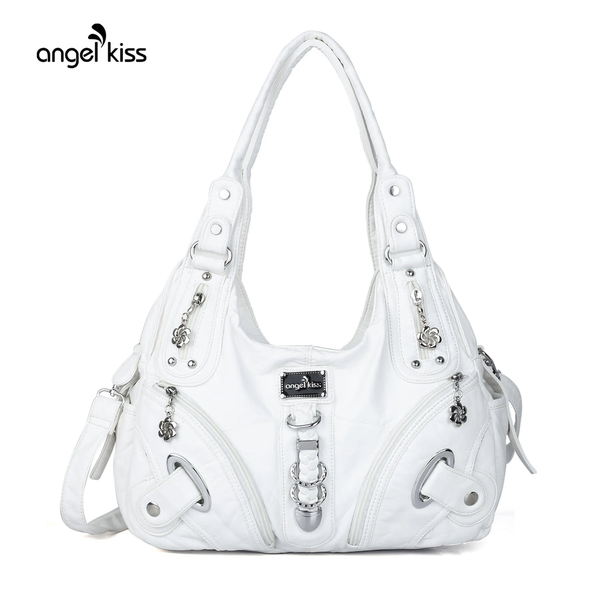 Angel Kiss Vintage PU Leather Crossbody Bag, 14x5x13